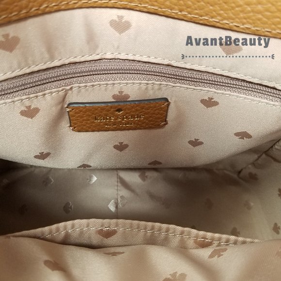 Kate Spade New York Leila Medium backpack Pebbled Leather Ginger Brown Authentic - Picture 2 of 11